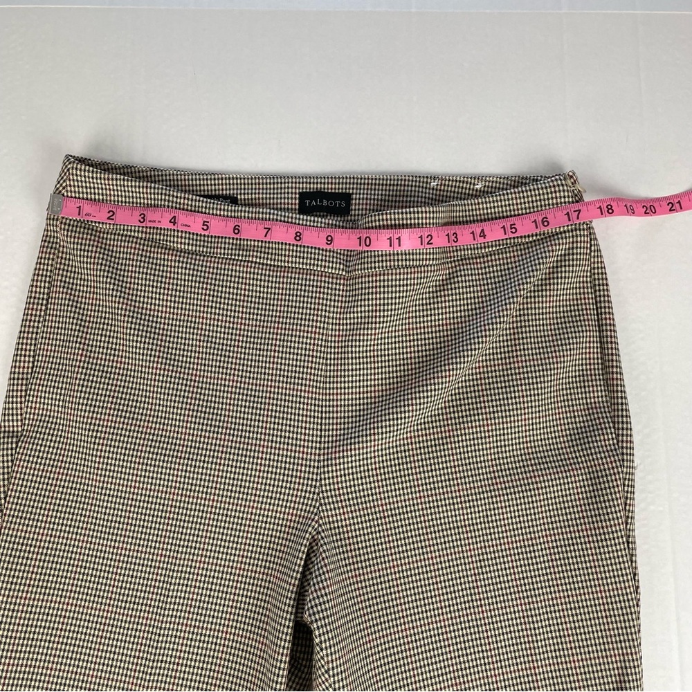 Talbots Chatham Ankle Pants Plaid‎ Womens Size 12 petite Cotton Blend Corpcore - Picture 9 of 11